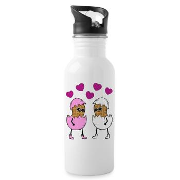 Happy Easter, Easter, Easter Eggs, Peanuts, Eggs, Egg - Water bottle with straw - white - Right