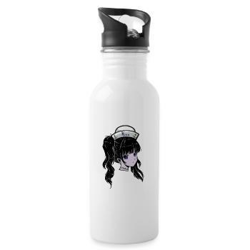 Fille Maritime Marin Sailor Navire Ahoy - Gourde avec paille intégrée - blanc - Droite