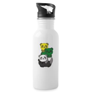 Skoliosexuell Flag Pride LGBTQ süßer Panda - Trinkflasche mit integriertem Trinkhalm - Weiß - Rechts