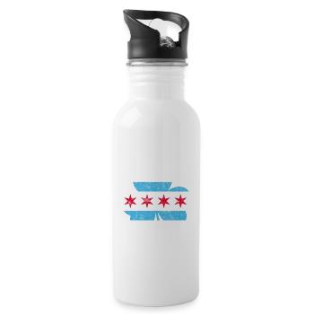 Chicago Shamrock - Water bottle with straw - white - Right