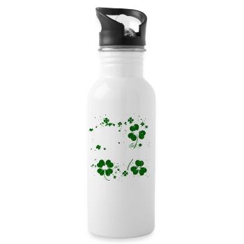amerikanische Flagge Chicago St. Patrick's Day - Trinkflasche mit integriertem Trinkhalm - Weiß - Rechts
