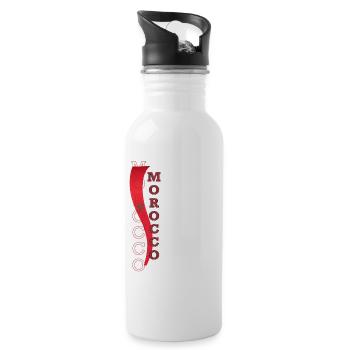 Flag of Morocco that inspires respect and admiration - Water bottle with straw - white - Right