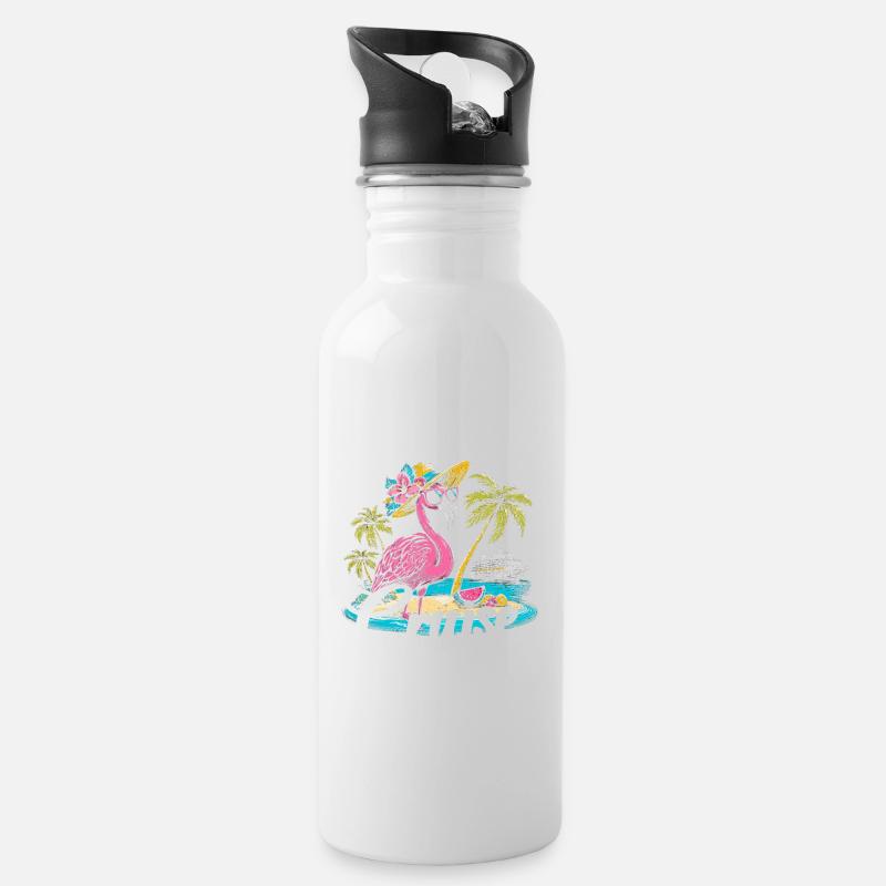 Birthday Cruise 2025 - Trinkflasche mit integriertem Trinkhalm - Weiß
