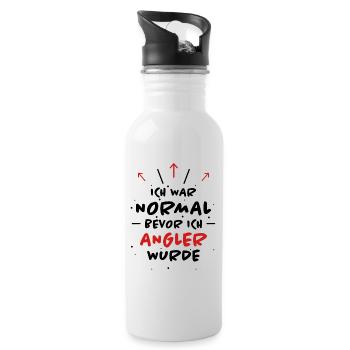 Angler Spruch Fische Angeln Meer Angler Geschenk - Trinkflasche mit integriertem Trinkhalm - Weiß - Rechts