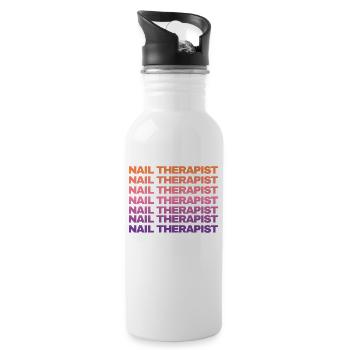 Nail Therapist Funny Nail Art Nail Tech - Water bottle with straw - white - Right