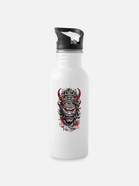 Estetica Yokai Oni Ukiyo-e Demoni giapponesi - Borraccia con cannuccia integrata - bianco