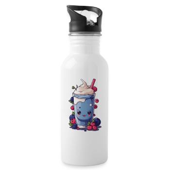 Baies Milkshake Fun Kawaii Anime Design - Gourde avec paille intégrée - blanc - Droite