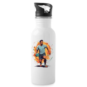 Handball Player Streetwear Iconic Style Design - Water bottle with straw - white - Right
