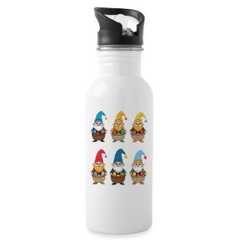 Gnome nordique de Pâques lapin nains - Gourde avec paille intégrée - blanc - Droite