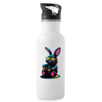 Osterhase Gamer Ikonisches Ostern Gaming - Trinkflasche mit integriertem Trinkhalm - Weiß - Rechts