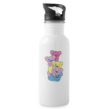 aporagender Flag Pride LGBTQ süße Maus - Trinkflasche mit integriertem Trinkhalm - Weiß - Rechts