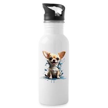 CHIEN CHIHUAHUA - Gourde avec paille intégrée - blanc - Droite
