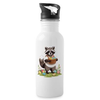 Costume mignon de lapin de Pâques raton laveur drôle - Gourde avec paille intégrée - blanc - Droite