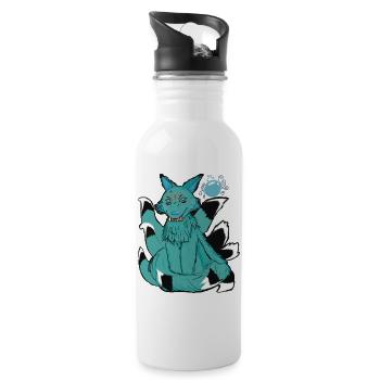 Hoshi no tama de Kitsune - Water bottle with straw - white - Right