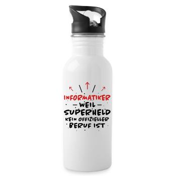 Informatiker Spruch Lustige Programmierer Geschenk - Trinkflasche mit integriertem Trinkhalm - Weiß - Rechts