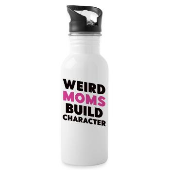Weird Moms Build Character - Water bottle with straw - white - Right
