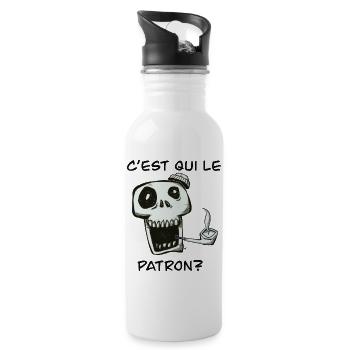 C est qui le patron? - Gourde avec paille intégrée - blanc - Droite