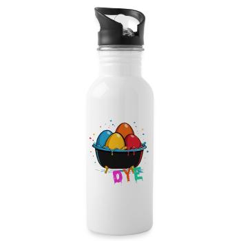 Lustiges Eierfärben Künstler Farben Zu Ostern - Trinkflasche mit integriertem Trinkhalm - Weiß - Rechts