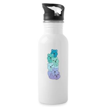 Neptunic Flag Pride LGBTQ Cute Quokka Stack - Water bottle with straw - white - Right
