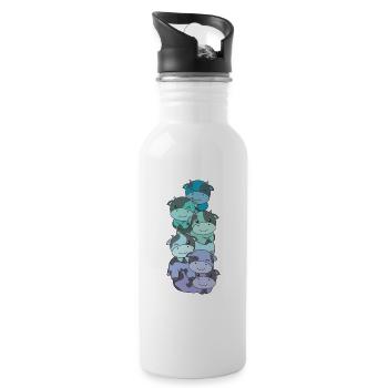 Neptunic Flag Pride LGBTQ Cute Cow Stack - Water bottle with straw - white - Right