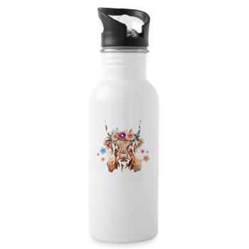 Brother Of The Birthday Girl - Water bottle with straw - white - Right