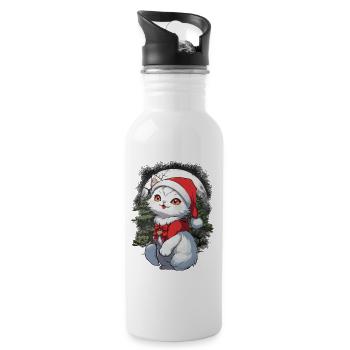 Cat Cats Child Children Forest Dwellers Meow - Water bottle with straw - white - Right