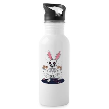 Osterhase Gamer Ikonisches Ostern Gaming - Trinkflasche mit integriertem Trinkhalm - Weiß - Rechts