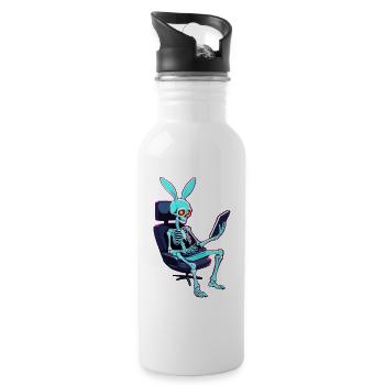 Osterhase Gamer Ikonisches Ostern Gaming - Trinkflasche mit integriertem Trinkhalm - Weiß - Rechts