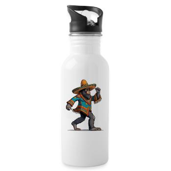 Mexicain Bigfoot Sasquatch Sombrero - Gourde avec paille intégrée - blanc - Droite