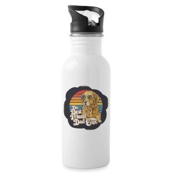 Dog Size of Daddy - Water bottle with straw - white - Right