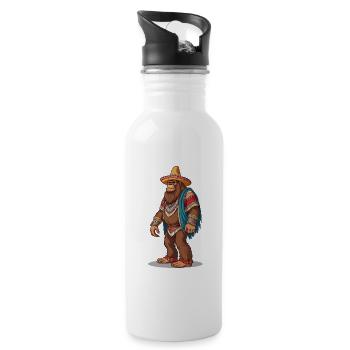 Sasquatch Bigfoot mexicain avec sombrero - Gourde avec paille intégrée - blanc - Droite