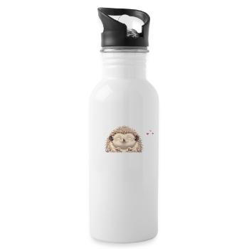 I'm cute? Thank you! I know. - Water bottle with straw - white - Right