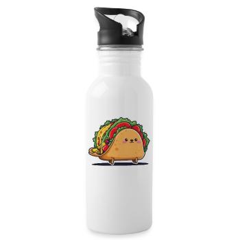 Kawaii Taco Cinco De Mayo Aesthetic Food - Water bottle with straw - white - Right