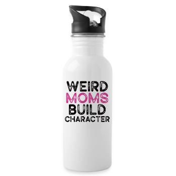 Weird Moms Build Character - Water bottle with straw - white - Right