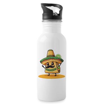 Drôle Kawaii Taco Cinco de Mayo Style - Gourde avec paille intégrée - blanc - Droite