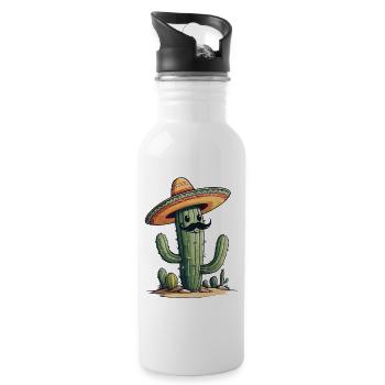 Cactus Fiesta Drôle De Vacances Mexicaines - Gourde avec paille intégrée - blanc - Droite
