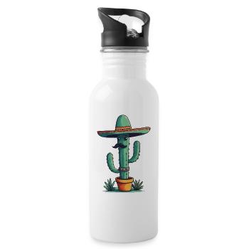 Cactus Fiesta Drôle De Vacances Mexicaines - Gourde avec paille intégrée - blanc - Droite