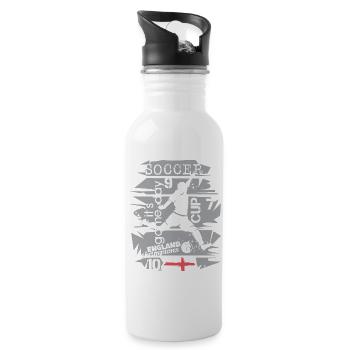 Fußball England Graffiti Collage Team Turnier icon - Trinkflasche mit integriertem Trinkhalm - Weiß - Rechts