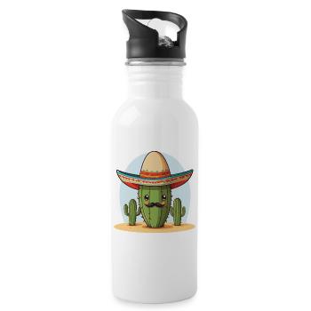 Cactus Fiesta Drôle De Vacances Mexicaines - Gourde avec paille intégrée - blanc - Droite