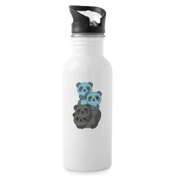 Autosexuell Flag Pride LGBTQ süße Panda - Trinkflasche mit integriertem Trinkhalm - Weiß - Rechts