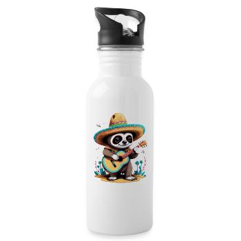 Faultier Mariachi Mexiko Musik Fiesta - Trinkflasche mit integriertem Trinkhalm - Weiß - Rechts