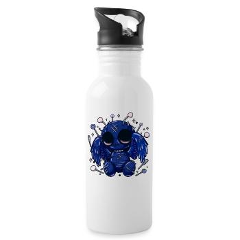 Pastel Goth Cute Mothman - Trinkflasche mit integriertem Trinkhalm - Weiß - Rechts