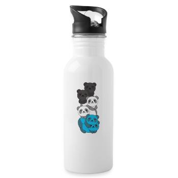Mascic Flag Pride LGBTQ süße Panda - Trinkflasche mit integriertem Trinkhalm - Weiß - Rechts