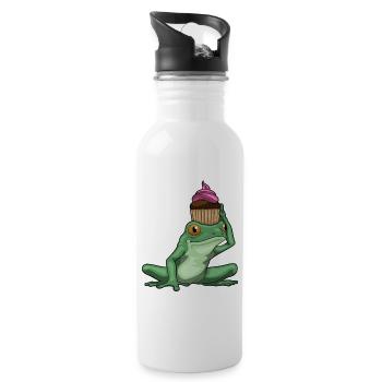 Frog Muffin - Water bottle with straw - white - Right