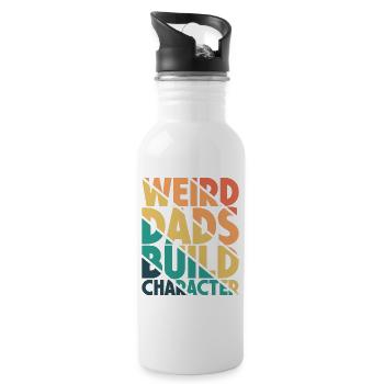 Weird Dads Make Up Character Funny Dad - Water bottle with straw - white - Right