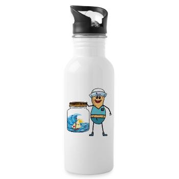 cacahuètes marins marins bateau navire marins - Gourde avec paille intégrée - blanc - Droite