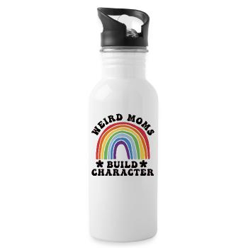 Weird Moms Build Character - Water bottle with straw - white - Right