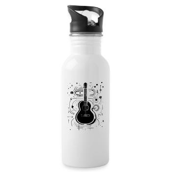 Guitar Sketch - Water bottle with straw - white - Right
