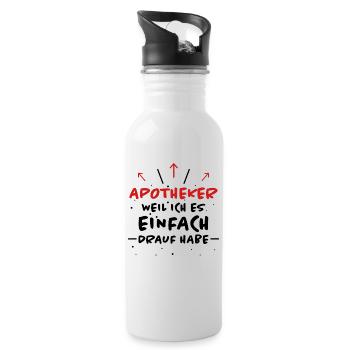 Apotheker Spruch Beruf Lustiges Apotheker Geschenk - Trinkflasche mit integriertem Trinkhalm - Weiß - Rechts