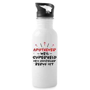 Apotheker Spruch Beruf Lustiges Apotheker Geschenk - Trinkflasche mit integriertem Trinkhalm - Weiß - Rechts